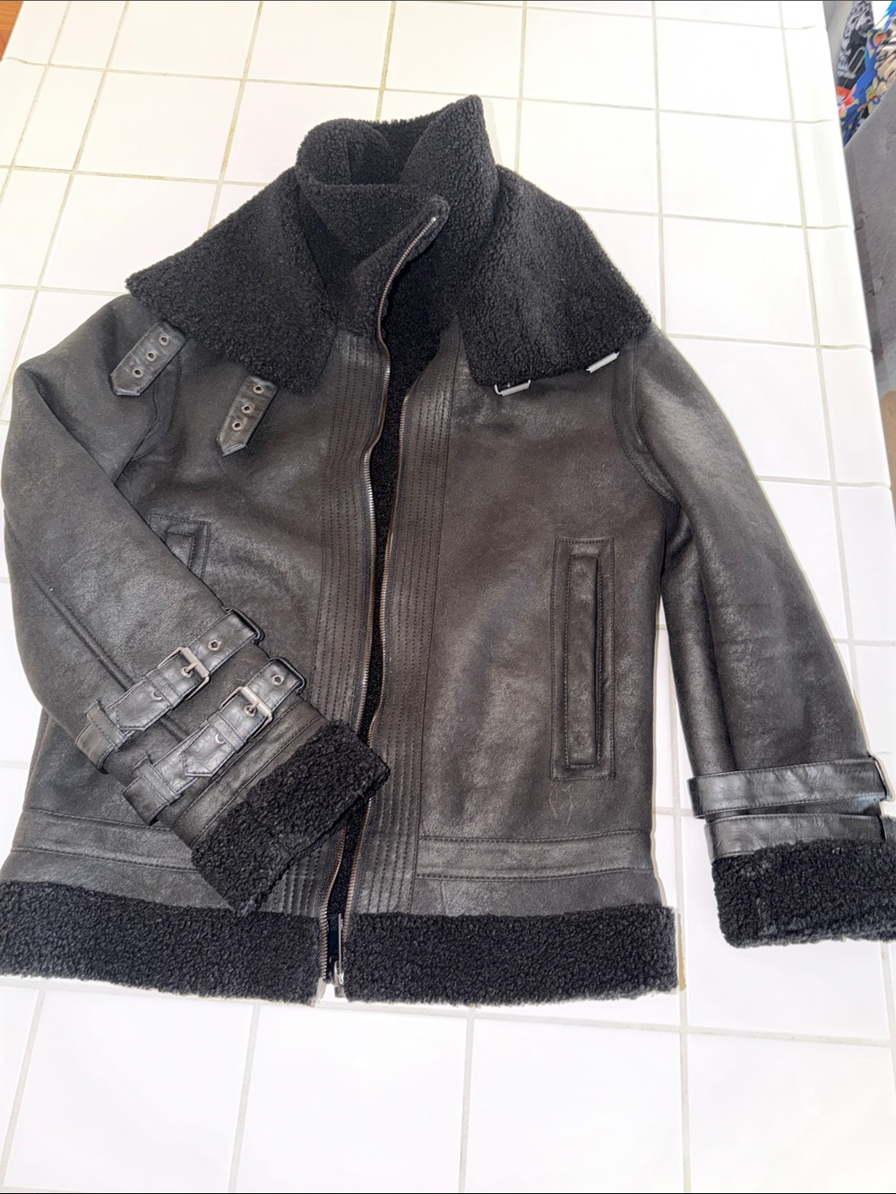 ZARA Double Aviator jacket size small